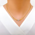 Fancy Two-Tone Necklace 22k Gold Set