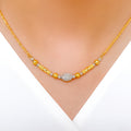 Fancy Two-Tone Necklace 22k Gold Set