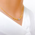 Fancy Two-Tone Necklace 22k Gold Set