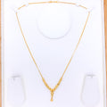 Decorative Sparkling Drop 22k Gold Necklace