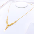 Decorative Sparkling Drop 22k Gold Necklace