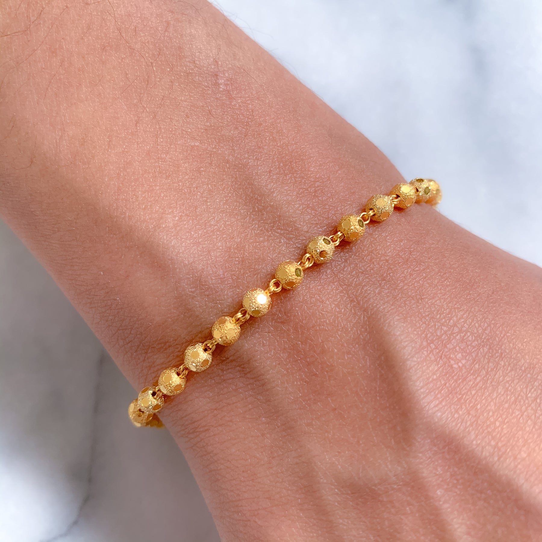 Modern Gold Ball Bracelet  Andaaz Jewelers