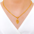 Chic Wired 22k Gold Pendant Set