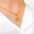 Posh Square 22k Gold Pendant Set