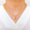 Vibrant Marquise Drop 22k Gold Pendant Set