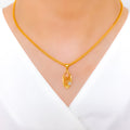 Vibrant Marquise Drop 22k Gold Pendant Set