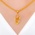 Vibrant Marquise Drop 22k Gold Pendant Set