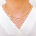 Ritzy Two-Tone Marquise 22k Gold Drop Necklace