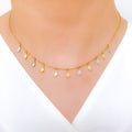 Ritzy Two-Tone Marquise 22k Gold Drop Necklace