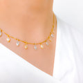 Ritzy Two-Tone Marquise 22k Gold Drop Necklace