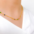 Colorful Interlinked CZ Necklace