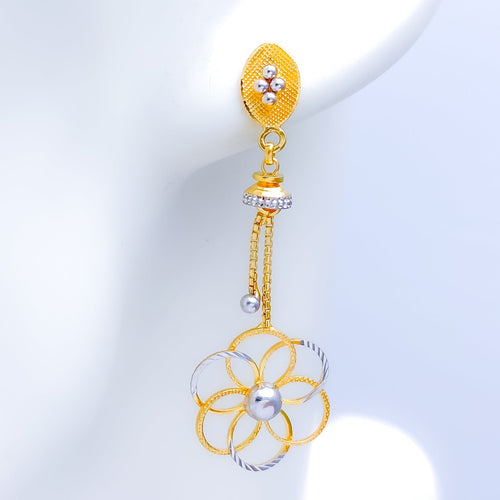 Spiral Flower Hanging Earrings