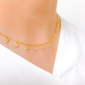 Chic Pastel Charm 22k Gold Necklace