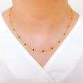 Elegant Black CZ 22k Gold Necklace