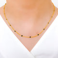 Elegant Black CZ 22k Gold Necklace