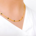 Elegant Black CZ 22k Gold Necklace