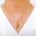 Colorful CZ Tassel Necklace