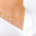 Shiny White 22k Gold CZ Necklace