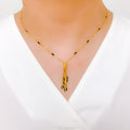 Dressy Black Leaf 22k Gold Necklace