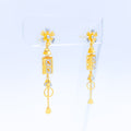 Modern Floral Hanging Earrings