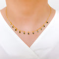 Tasteful Round Black 22k Gold CZ Necklace