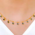 Tasteful Round Black 22k Gold CZ Necklace