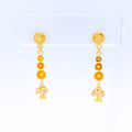 Open Gold Bead Hanging Earrings