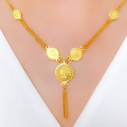 Delightful Victorian Coin 22k Gold Necklace Set