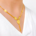 Blooming Flower Coin 22k Gold Necklace Set