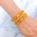 Extravagant Oxidized 22k Gold Lakshmi Bangles