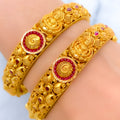 Extravagant Oxidized 22k Gold Lakshmi Bangles