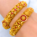 Extravagant Oxidized 22k Gold Lakshmi Bangles