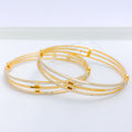 Contemporary Classy Two-Tone 22k Gold Bangles