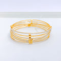 Contemporary Classy Two-Tone 22k Gold Bangles