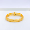 Shimmering Floral Screw 22k Gold Bangle