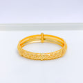 Elegant Beaded 22k Gold Bangle