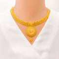 22k-gold-Dressy Beaded Dome Necklace Set 