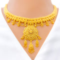 22k-gold-Decorative Floral Tassel Necklace Set