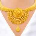 22k-gold-Distinct Elevated Floral Inspired Necklace Set
