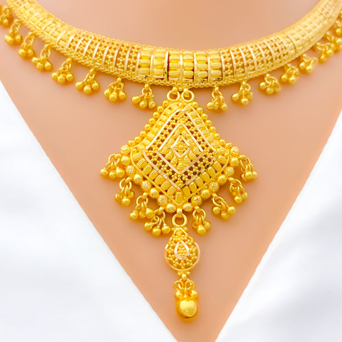 22k-gold-Gorgeous Palatial Multi Bead Necklace Set