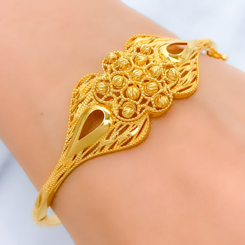 Delightful Floral Ball Bangle Bracelet