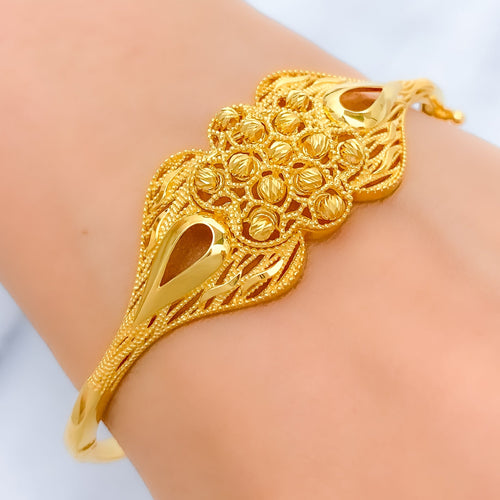 Iconic Floral Ball 22k Gold Bangle Bracelet