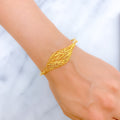 Flowing Leaf Bangle Bracelet