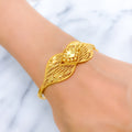 Dazzling Leaf Accented Bangle Bracelet