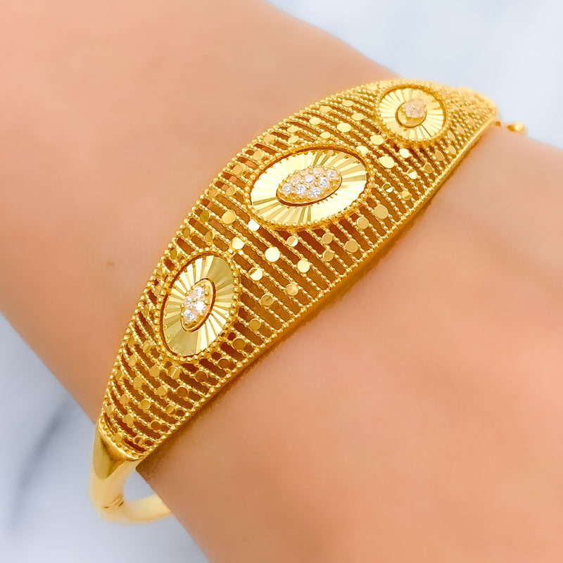 Trendy Oval CZ Bangle Bracelet