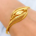 Exclusive Overlapping Leaf Bangle Bracelet