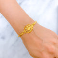 Intricate Netted Oval 22k Gold Bangle Bracelet