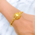 Intricate Netted Oval 22k Gold Bangle Bracelet