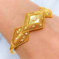 Elevated CZ Rhombus Bangle Bracelet