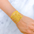 Checkered Flower Statement Bracelet